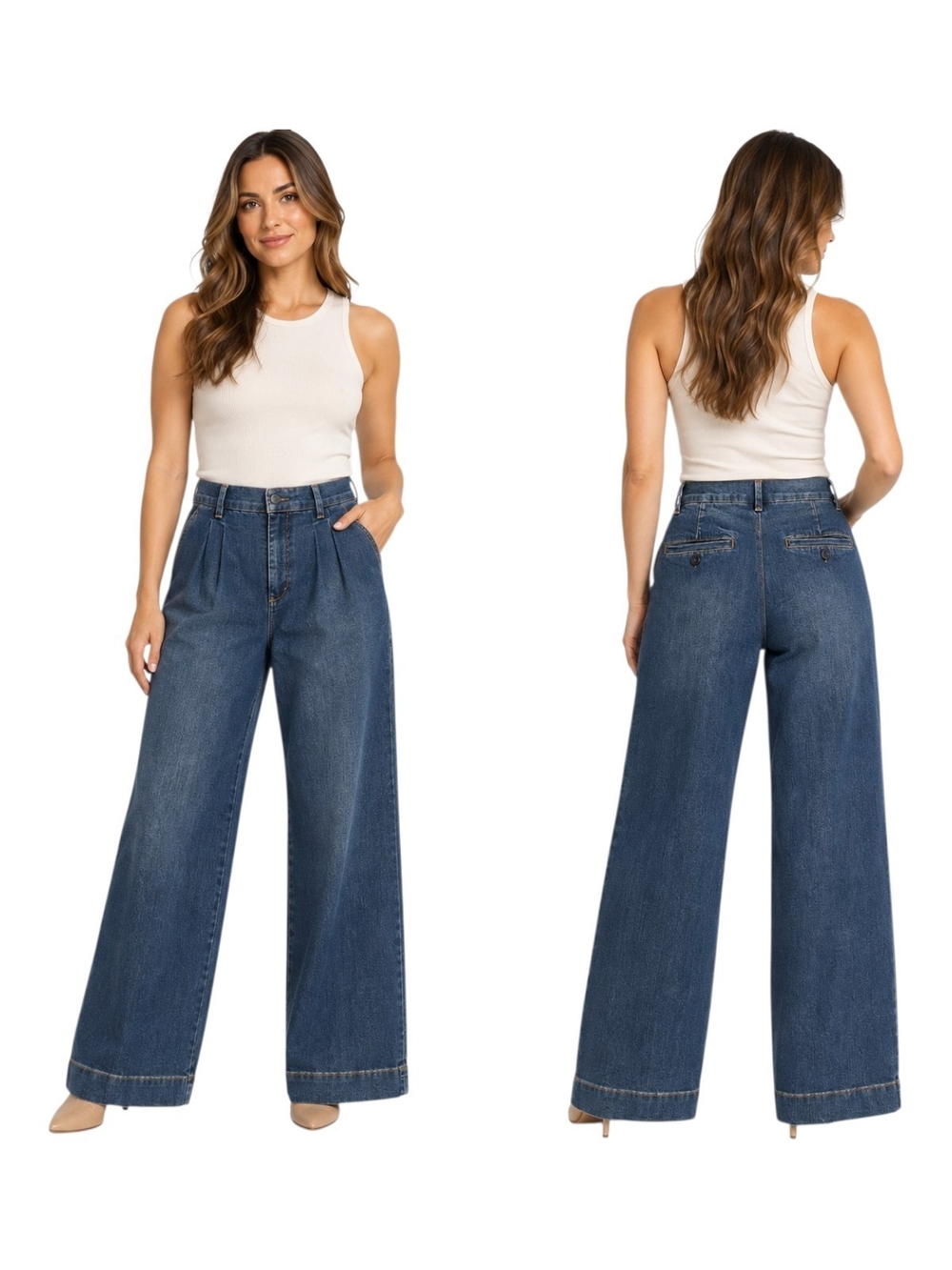 NWT Gloria Vanderbilt Wide Leg Trouser Jeans Size 6